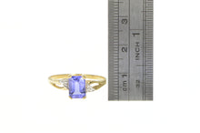 Load image into Gallery viewer, 10K Emerald Tanzanite Diamond Accent Statement Ring Yellow Gold