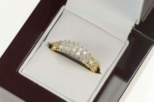 10K 0.38 Ctw Diamond Tiered Squared Band Ring Yellow Gold