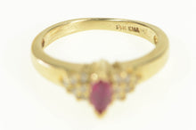 Load image into Gallery viewer, 14K Marquise Ruby Diamond Cluster Engagement Ring Yellow Gold