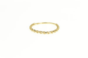 14K Twist Rope Pattern Stackable Statement Band Ring Yellow Gold