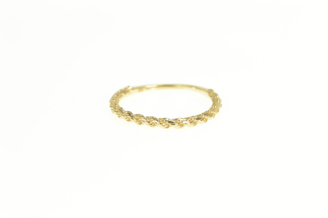 14K Twist Rope Pattern Stackable Statement Band Ring Yellow Gold