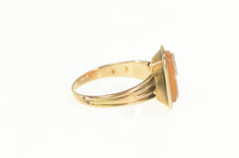 Load image into Gallery viewer, 10K Flower Daisy Carved Shell Cameo Statement Ring Yellow Gold