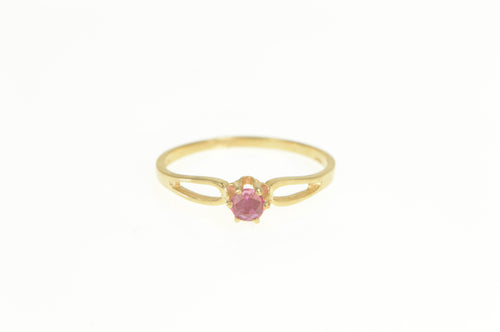 10K Natural Ruby Simple Classic July Birthstone Ring Yellow Gold