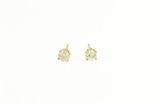 14K 0.25 Ctw Diamond Classic Solitaire Simple Stud Earrings Yellow Gold
