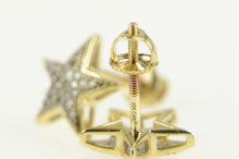 Load image into Gallery viewer, 10K Pave Diamond Five Pointed Star Stud Earrings Yellow Gold