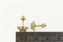 Load image into Gallery viewer, 10K Pave Diamond Five Pointed Star Stud Earrings Yellow Gold