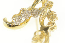 Load image into Gallery viewer, 10K 0.35 Ctw Diamond Flower Cluster Wavy Curved Earrings Yellow Gold