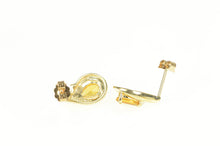 Load image into Gallery viewer, 10K Pear Citrine Diamond Cluster Accent Stud Earrings Yellow Gold