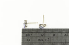 Load image into Gallery viewer, 18K Oval Tanzanite Diamond Cluster Accent Stud Earrings White Gold