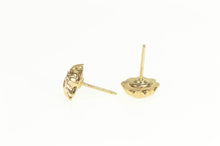 Load image into Gallery viewer, 10K Art Deco Diamond Two Tone Scalloped Stud Earrings Yellow Gold