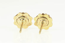 Load image into Gallery viewer, 10K Art Deco Diamond Two Tone Scalloped Stud Earrings Yellow Gold