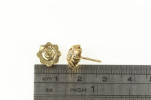 Load image into Gallery viewer, 10K Art Deco Diamond Two Tone Scalloped Stud Earrings Yellow Gold
