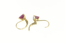 Load image into Gallery viewer, 14K Trillion Natural Ruby Lever Back Dangle Earrings Yellow Gold