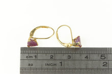 Load image into Gallery viewer, 14K Trillion Natural Ruby Lever Back Dangle Earrings Yellow Gold
