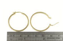 Load image into Gallery viewer, 10K 0.25 Ctw Pave Diamond Inside Outside Hoop Earrings Yellow Gold
