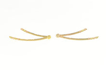Load image into Gallery viewer, 10K Black Hills Leaf Accent Curved Bar Drop Earrings Yellow Gold