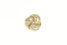 Load image into Gallery viewer, 14K Pave Diamond Encrusted Knot Twist Stud Single Earring Yellow Gold