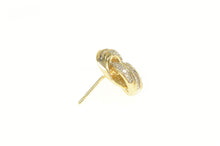 Load image into Gallery viewer, 14K Pave Diamond Encrusted Knot Twist Stud Single Earring Yellow Gold