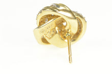 Load image into Gallery viewer, 14K Pave Diamond Encrusted Knot Twist Stud Single Earring Yellow Gold