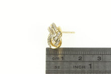 Load image into Gallery viewer, 14K Pave Diamond Encrusted Knot Twist Stud Single Earring Yellow Gold