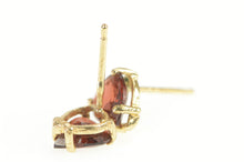 Load image into Gallery viewer, 14K Heart Cut Garnet Solitaire Classic Stud Earrings Yellow Gold