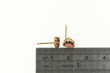 Load image into Gallery viewer, 14K Heart Cut Garnet Solitaire Classic Stud Earrings Yellow Gold