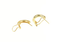 Load image into Gallery viewer, 14K Retro Classic French Clip Hoop Curved Bar Earrings Yellow Gold
