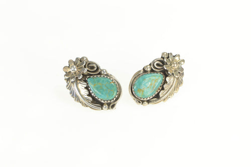 Sterling Silver Jones Latome Navajo Native American Turquoise Earrings