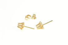 Load image into Gallery viewer, 14K Retro Diamond Buttercup Solitaire Stud Earrings Yellow Gold