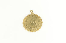 Load image into Gallery viewer, 14K Cancer Astrology Retro Zodiac Crab Sign Charm/Pendant Yellow Gold