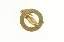 Load image into Gallery viewer, 14K 1960&#39;s Retro Ornate Owl Wisdom Symbol Charm/Pendant Yellow Gold