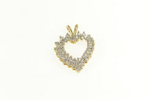 Load image into Gallery viewer, 10K 0.50 Ctw Baguette &amp; Round Diamond Heart Pendant Yellow Gold