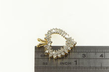 Load image into Gallery viewer, 10K 0.50 Ctw Baguette &amp; Round Diamond Heart Pendant Yellow Gold