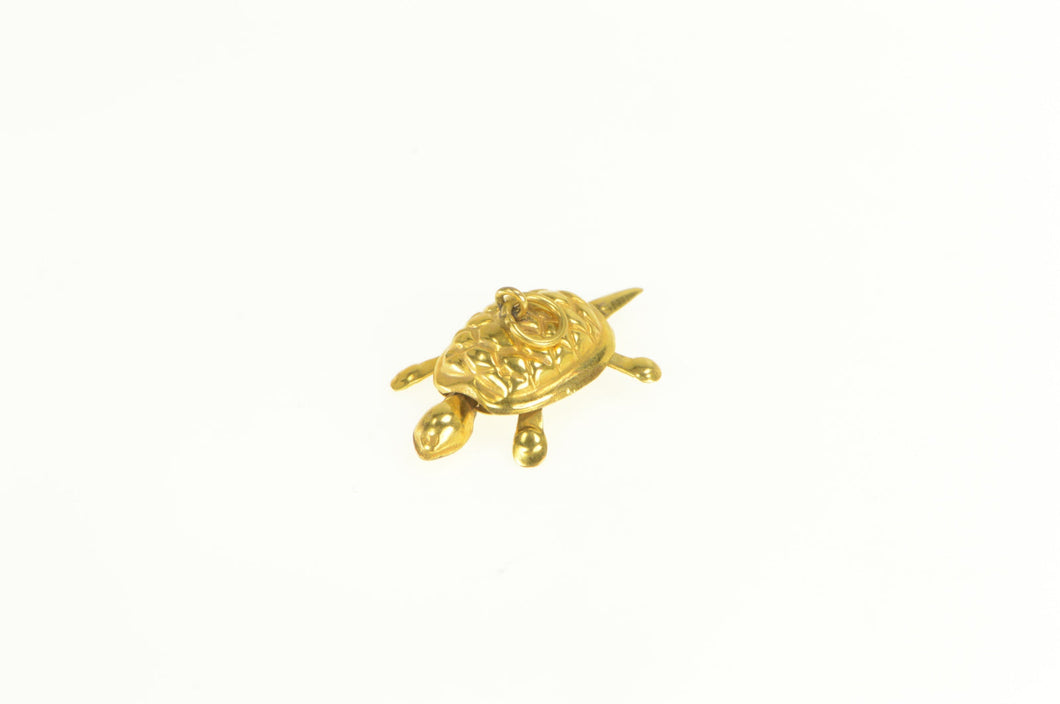 14K 3D Articulated Turtle Tortoise Animal Charm/Pendant Yellow Gold