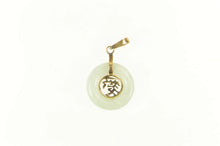Load image into Gallery viewer, 14K Jade Bi Ring Circle Chinese Fortune Symbol Charm/Pendant Yellow Gold