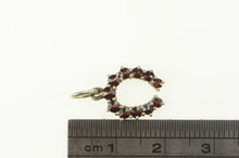 Load image into Gallery viewer, 14K Garnet Horse Shoe Good Luck Lucky Charm/Pendant White Gold