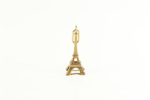 14K 3D Eiffel Tower Paris France Landmark Souvenir Charm/Pendant Yellow Gold