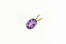 Load image into Gallery viewer, 14K Oval Amethyst Solitaire Classic Statement Pendant Yellow Gold