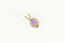Load image into Gallery viewer, 14K Oval Amethyst Solitaire Classic Statement Pendant Yellow Gold