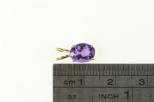 Load image into Gallery viewer, 14K Oval Amethyst Solitaire Classic Statement Pendant Yellow Gold