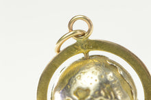Load image into Gallery viewer, 14K 3D Articulated Globe Earth Spinner Travel Charm/Pendant Yellow Gold