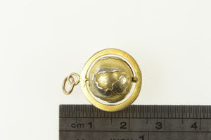 14K 3D Articulated Globe Earth Spinner Travel Charm/Pendant Yellow Gold