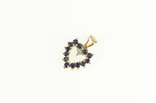 Load image into Gallery viewer, 10K Ruby Sapphire Diamond Reversible Heart Love Pendant Yellow Gold
