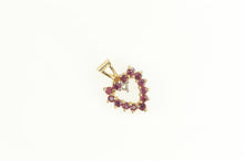 Load image into Gallery viewer, 10K Ruby Sapphire Diamond Reversible Heart Love Pendant Yellow Gold