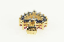 Load image into Gallery viewer, 10K Ruby Sapphire Diamond Reversible Heart Love Pendant Yellow Gold