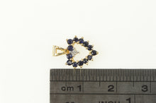 Load image into Gallery viewer, 10K Ruby Sapphire Diamond Reversible Heart Love Pendant Yellow Gold