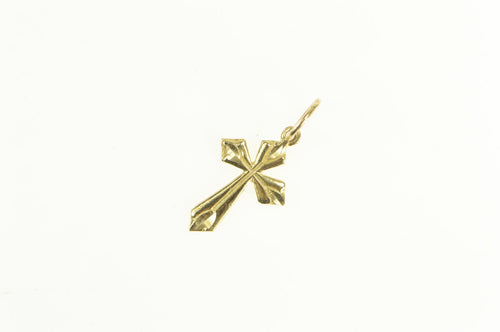 14K Cross Christian Faith Diamond Cut Charm/Pendant Yellow Gold