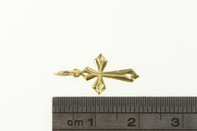 Load image into Gallery viewer, 14K Cross Christian Faith Diamond Cut Charm/Pendant Yellow Gold