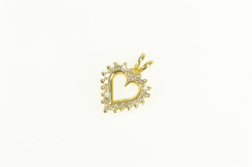 14K 0.20 Ctw Diamond Classic Heart Love Symbol Pendant Yellow Gold