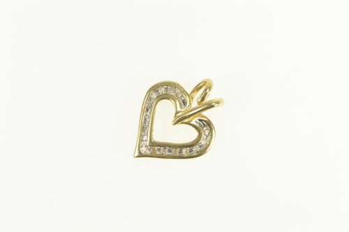 10K Heart Diamond Love Symbol Classic Pendant Yellow Gold